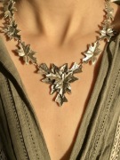 Naszyjnik Boho Liście | Srebrny Amulet Natury | Projekt Autorski