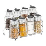 Relaxdays Regał na przyprawy z 8 słoiczkami na przyprawy