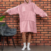 Bluzair Bluza Koc Oversize z Kapturem Polska Róż Prezent na święta