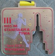 Pamiątkowy medal z 3 bieg Stanisława Tyma Warszawa 2017