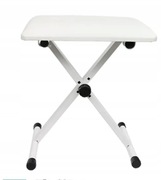 REGULOWANY SKŁADANY STOŁEK ŁAWA KRZESŁO DO PIANINA KEYBOARD BIAŁY