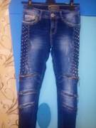 Spodnie z zamkami i cwiekami