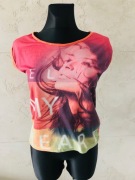 C&A Pomarańczowy t-shirt bluzka krótki rękaw 34 XS