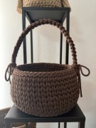 Koszyk wielkanocny - czekoladowy - bawełniany 