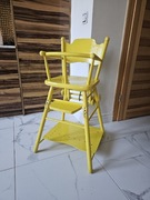 Krzesło dziecięce do karmienia rekwizyt drewniane stare PRL żółte