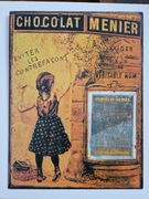 Tablica metalowa retro około 26 cm x 35 cm chocolat menier