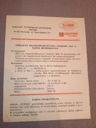 UNITRA Tonsil mikrofon MDO 21 karta informacyjna 