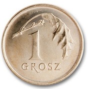 1 grosz 2007 z woreczka menniczego.