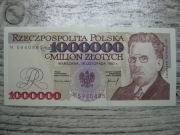 BANKNOT RP 1 MILION 1000000 ZŁOTYCH 1993 ROK SERIA M REYMONT UNC
