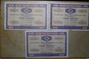 premiowy bon  oszczędnościowy PKO 1000 zł różne emisje 1971 rok 3 szt