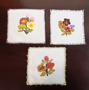 3 serwetki wyszywane