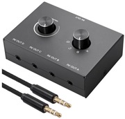 selektor źródeł przełącznik AUDIO aux sygnału jack 4x1 głośność volume