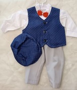 Komplet elegancki do Chrztu Świętego dla chłopca rozmiar 80