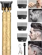 MASZYNKA BARBERSKA ZŁOTA T9 – TRYMER DO BRODY, KONTURÓW, USB