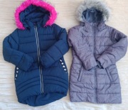 2  ciepłe kurtki r.134/140 