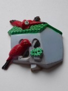 Karmnik i ptaki - magnes na lodówkę