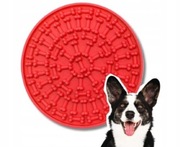 Silikonowa antystesowa mata do lizania dla psa czerwony 0,2 l