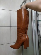 damskie kozaki 36 oficerski fason kolor rudy jasny brąz karmelowy camel wyk