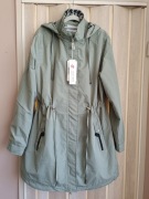 Parka damska letnia ELLEN ROSE oliwka - mięta rozmiar 4XL.