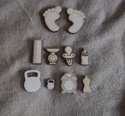 Scrapki drewniane makrama metryczka komplet