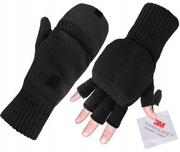 Rękawiczki zimowe 3M THINSULATE z klapką MIL-TEC HUNTER czarne L