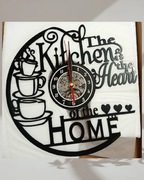 Zegar ścienny, kuchenny, 30cm, vinyl, zegarek na ścianę, czarny