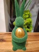 ZAJĄC FLOKOWANY ZIELONY ZE ZŁOTYM JAJKIEM JAK HOME&YOU