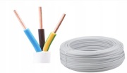 Przewód YDY 3X6 450/750V drut okrągły biały O13,9mm ELPAR 15 METRÓW