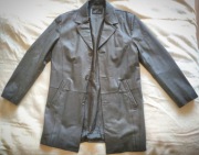 Płaszcz czarny skórzany Angelo Litrico rozmiar L