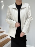 Perłowa skórzana nowa kurtka damska Gian Luca / Ochnik