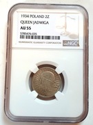 2 zł - 1934 Glowa Kobiety - Greding NGC -AU 55