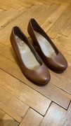 Brązowe buty damskie, obcas 3 cm, Deichmann, rozmiar 37