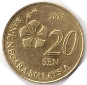 MALEZJA 20 sen 2017, KM# 203, AU
