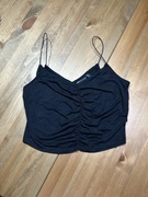 Crop top czarny na ramiączkach s 36 asos krótki krótka koszulka