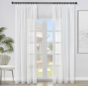 Zestaw 2 półprzezroczystych zasłon 215 x 140 cm