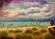 Obraz Cisza przed burzą suche  pastele A4 oryginał