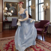 Dama z chusteczką w błękitnej sukni Royal Dux Czechy  wyprzedaż