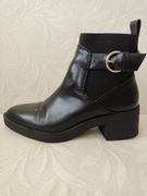 Botki kozaki sztyblety damskie Zara czarne  r.37 