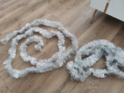 Srebrne 2 łańcuchy na choinkę balustradę 