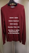 Marks & Spencer  Męski sweter / bluza termiczna, 100% Merino, Rozmiar M/L