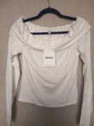 Kremowa/ biała bluzka only rozm s cena sklepowa 100 zł opis