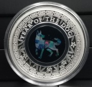 PODŚWIETLANY!*AUSTRALIAN OPAL LUNAR*DOG*1ozSILVER+OPAL/UNIKAT/11 