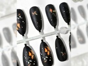 Zestaw tipsów , czarbe ze wzorem 