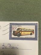 Znaczek pocztowy autobus bus saurer zawrat 1936r kasowany