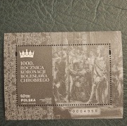 Blok 391 B, Fi: 5443** Czarnodruk /ND/. 1000 rocznica koronacji Chrobrego.