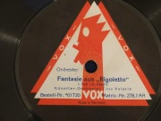 Płyta szelak VOX Fantasie aus Rigoletto (G.Verdi) nr. kat. 01720