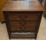 Piękna ciemna dębowa bogato zdobiona komoda -sklep Dąbrowa Górnicza