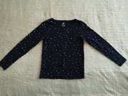 Granatowa bluzka z długim rękawem w gwiazdy gwiazdki H&M 134 - 140 jak nowa