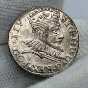 trojak Ryga Zygmunt III Waza 1593 - b. ładny połyskowy