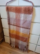 190x45 Steve Madden zimowy szal różowy szalik oversize w krate w kratkę